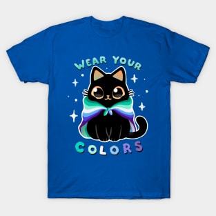 MLM LGBT Pride Cat - Kawaii Rainbow gay Kitty - Wear your colors T-Shirt